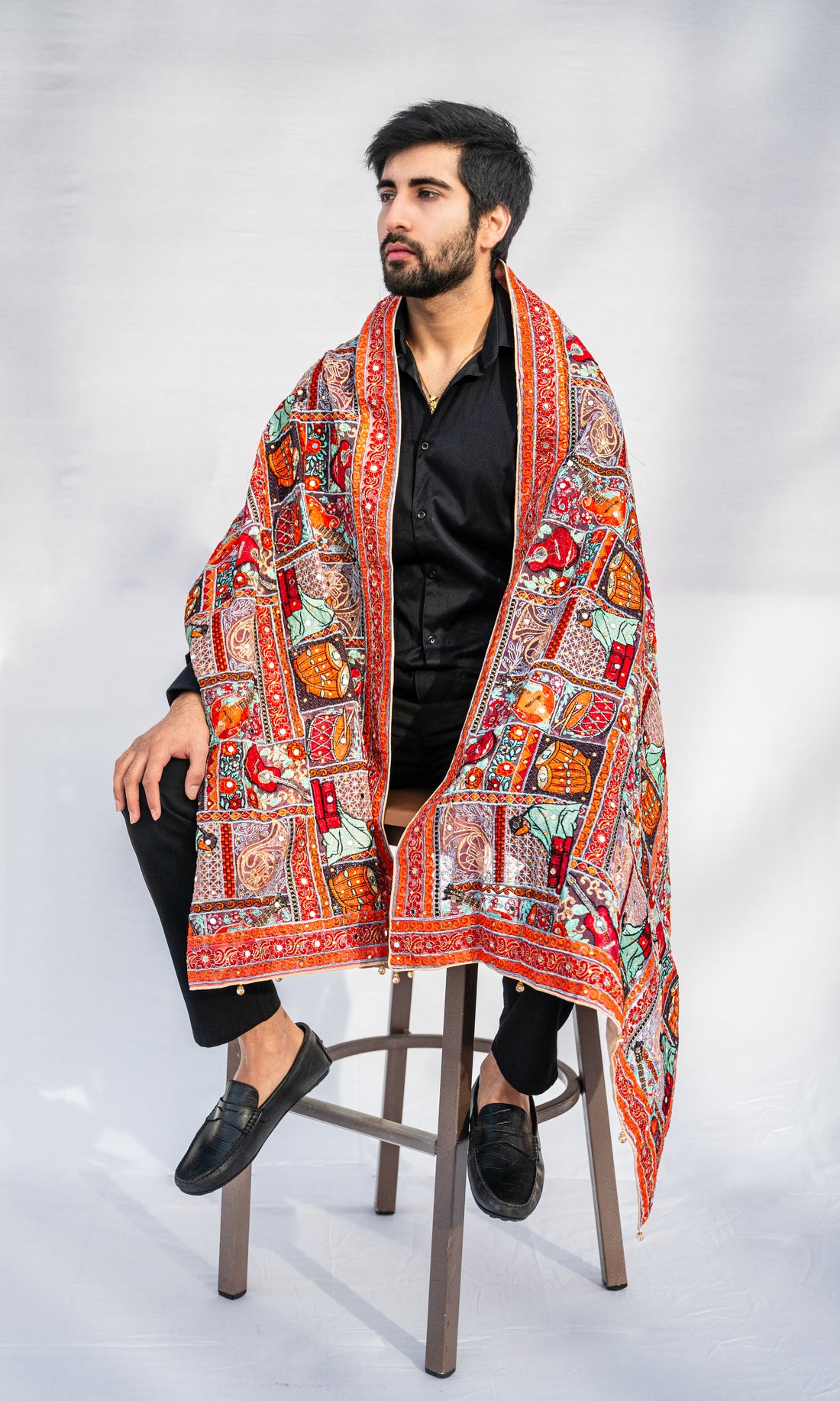 Organza Shawl: Musical Tapestry
